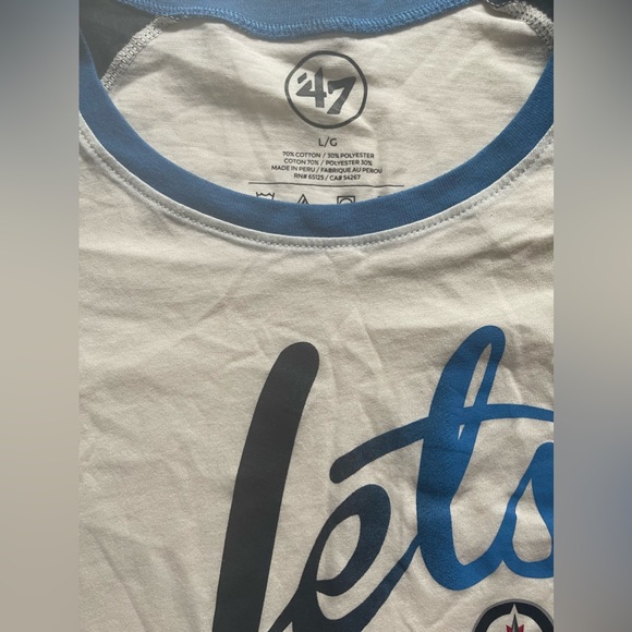 BNWT Jets Hockey 3/4 Sleeve Shirt - Picture 3 of 3